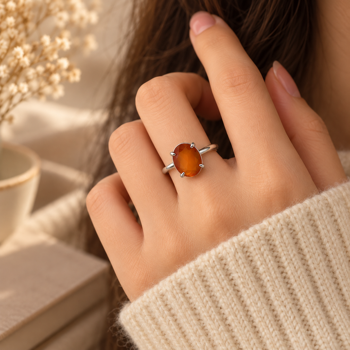 Hessonite Ring