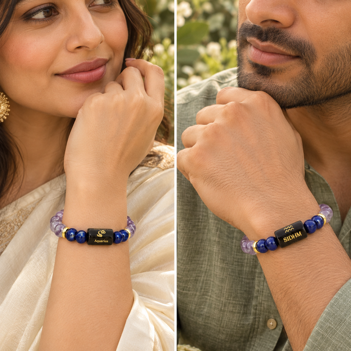 Natural Aquarius Zodiac Bracelet