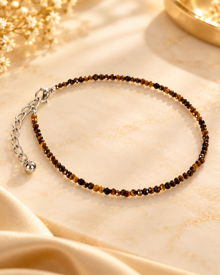 Natural Tigers Eye Anklet