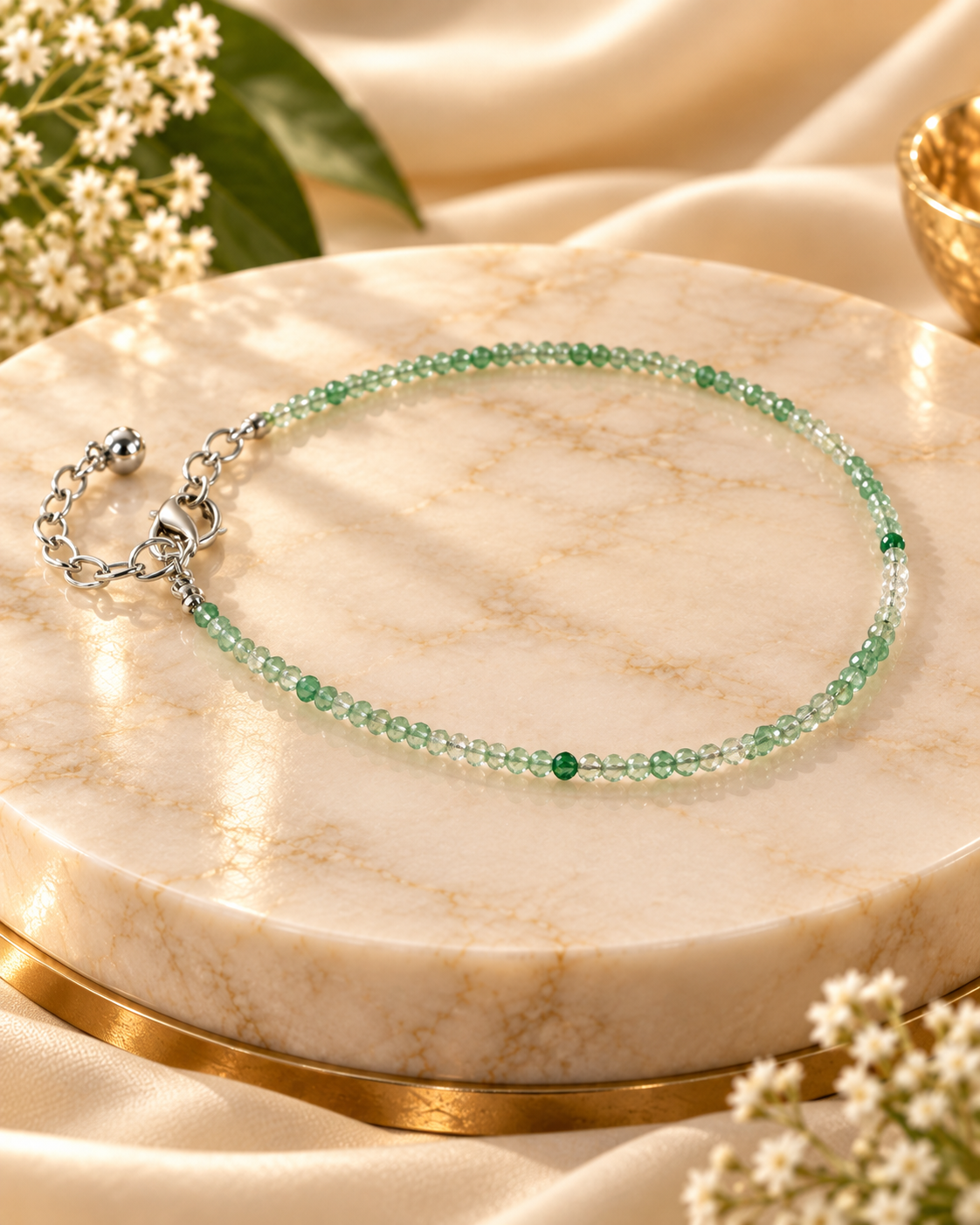 Natural Green Aventurine Anklet