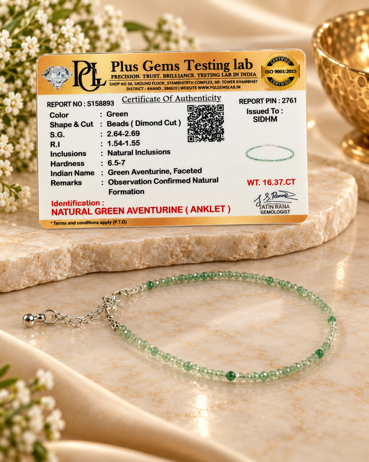 Natural Green Aventurine Anklet