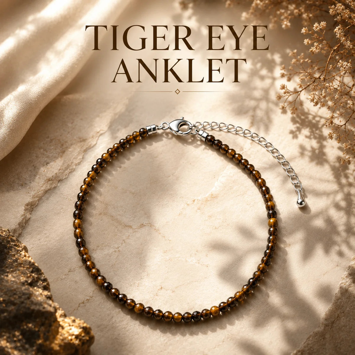 Natural Tigers Eye Anklet