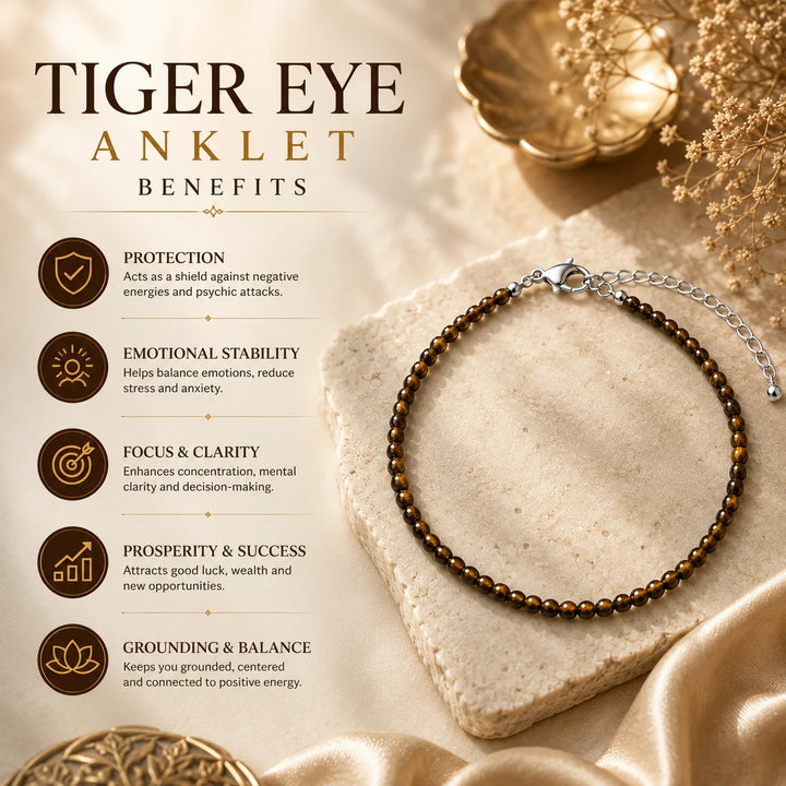 Natural Tigers Eye Anklet