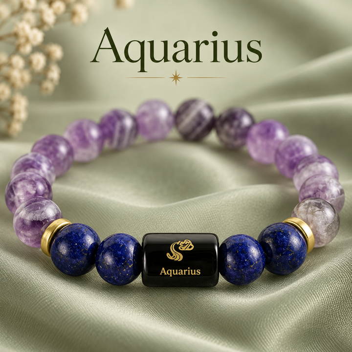 Natural Aquarius Zodiac Bracelet hero