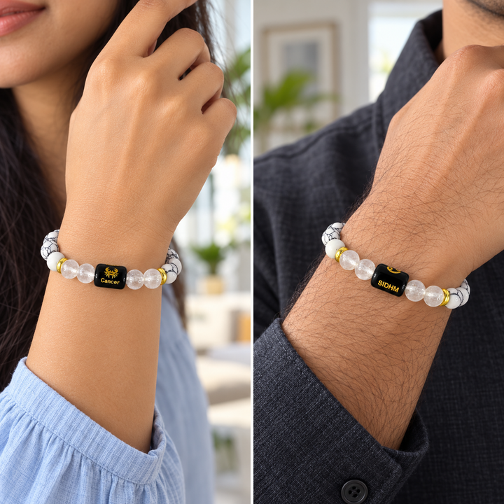 Natural Cancer Zodiac Bracelet model
