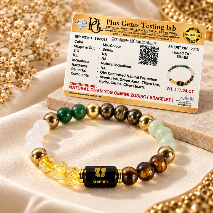 Natural Gemini Zodiac Bracelet model