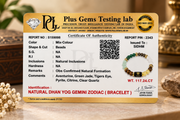 Natural Gemini Zodiac Bracelet certificate