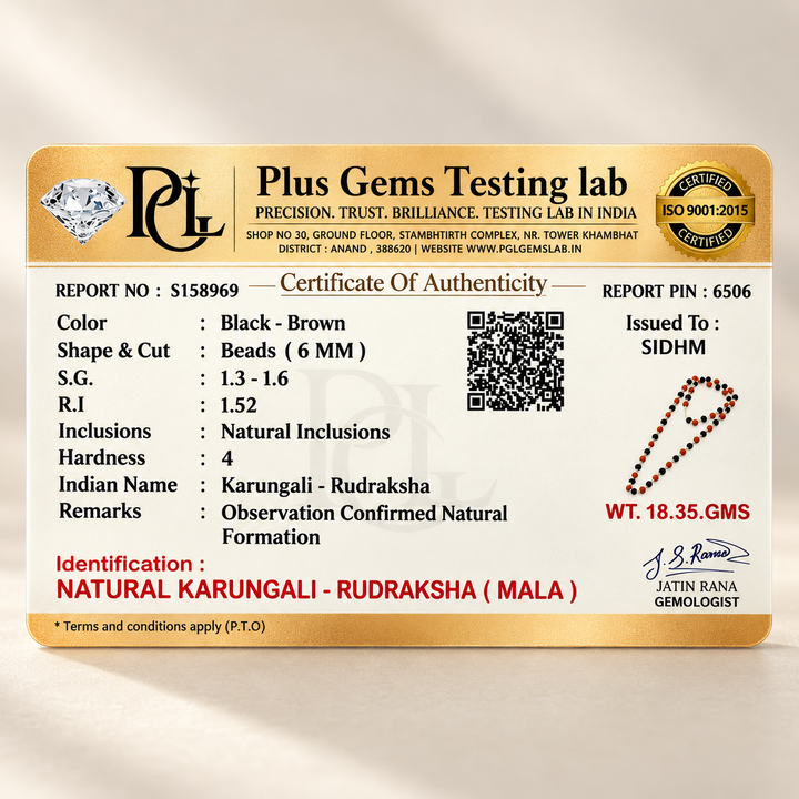 Natural Karungali Rudraksha Mala model