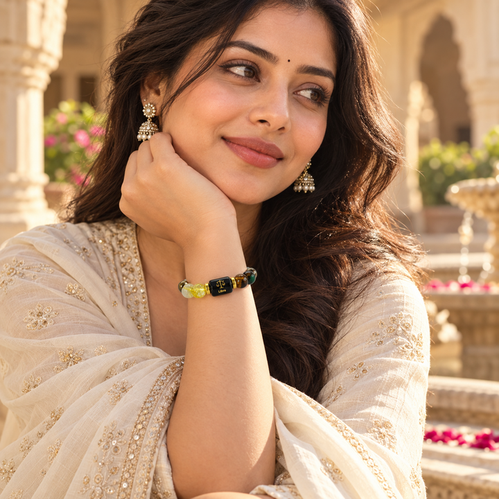 Natural Libra Zodiac Bracelet on model