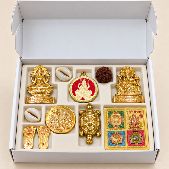 Maha Lakshmi Vaibhav Kit – Mahalakshmi Puja Kit puja kit in open box