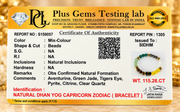 Natural Dhan Yog Capricorn Bracelet Certificate