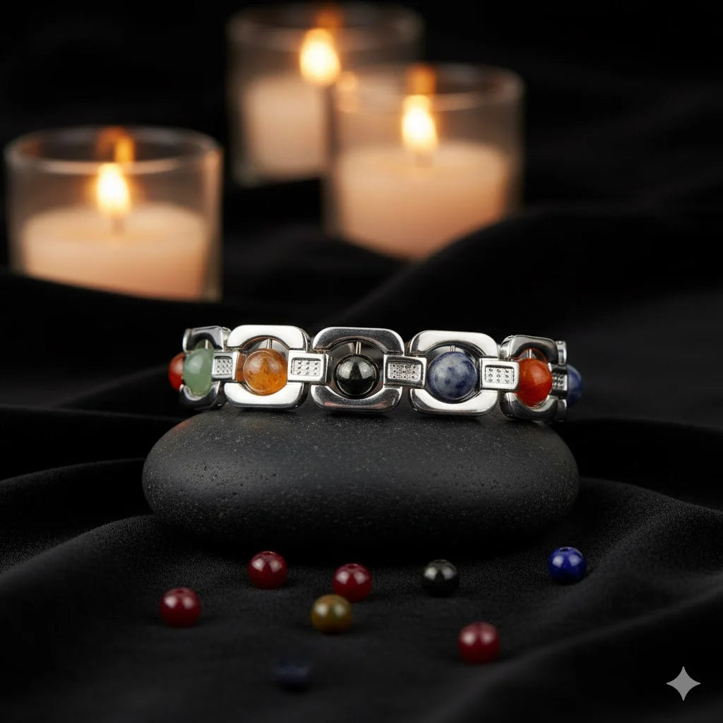Natural Seven Chakra Metal Bracelet hero image