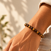 Natural Tigers Eye Bracelet on wrist