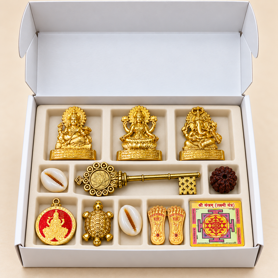 Raj Lakshmi Kuber Samriddhi Kit – Lakshmi Kuber Puja Kit puja kit in open box