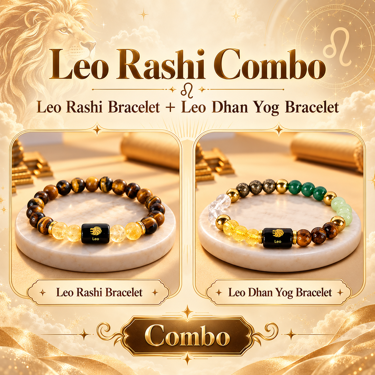 Aries Rashi Combo - Aries Rashi Bracelet and Aries Dhan Yog Bracelet