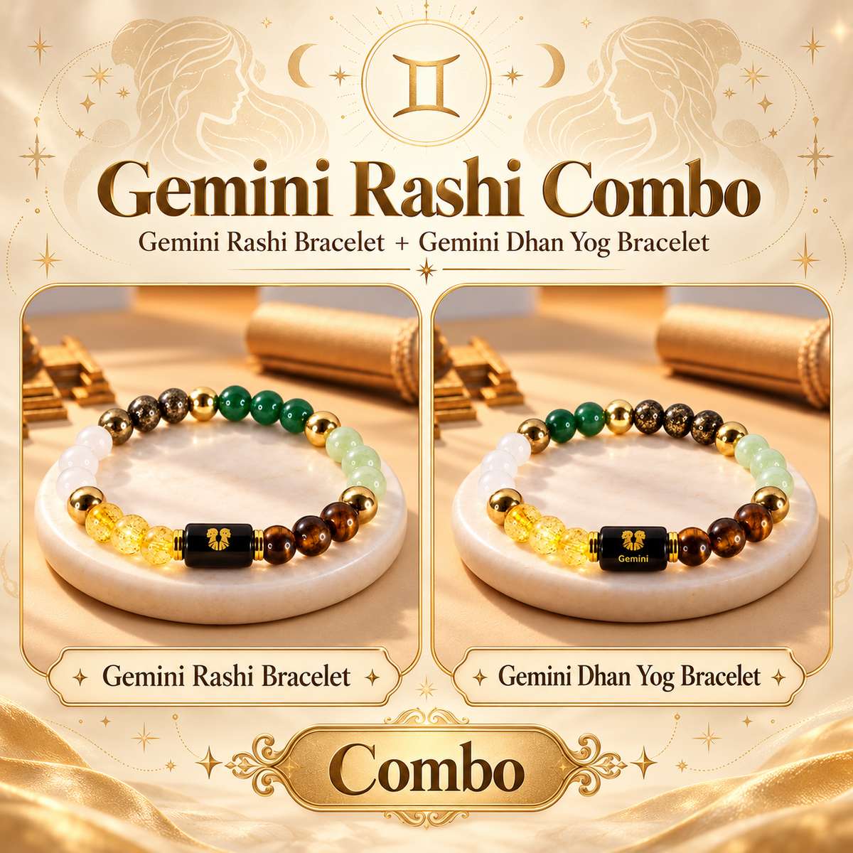 Cancer Rashi Combo - Cancer Rashi Bracelet and Cancer Dhan Yog Bracelet