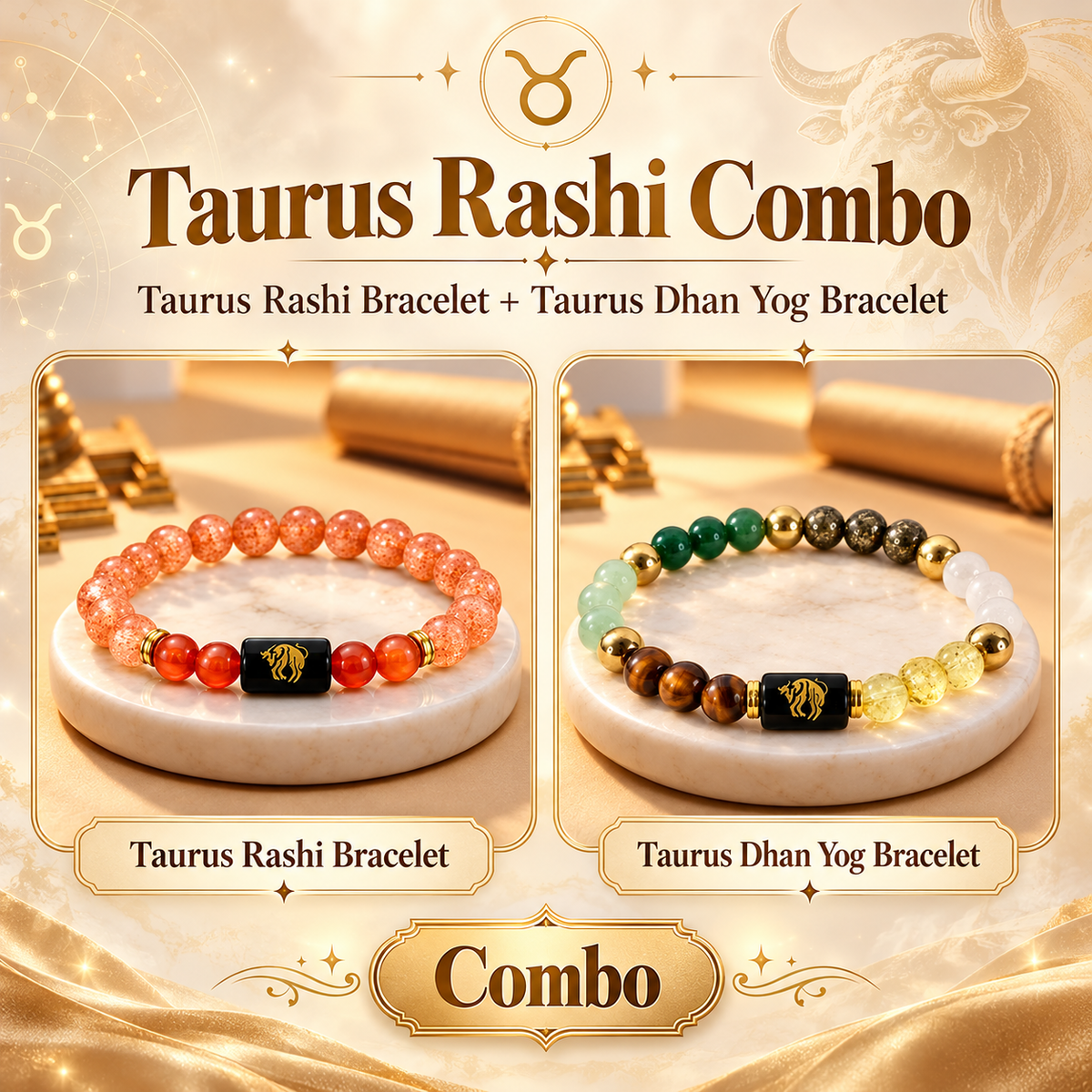 Gemini Rashi Combo - Gemini Rashi Bracelet and Gemini Dhan Yog Bracelet