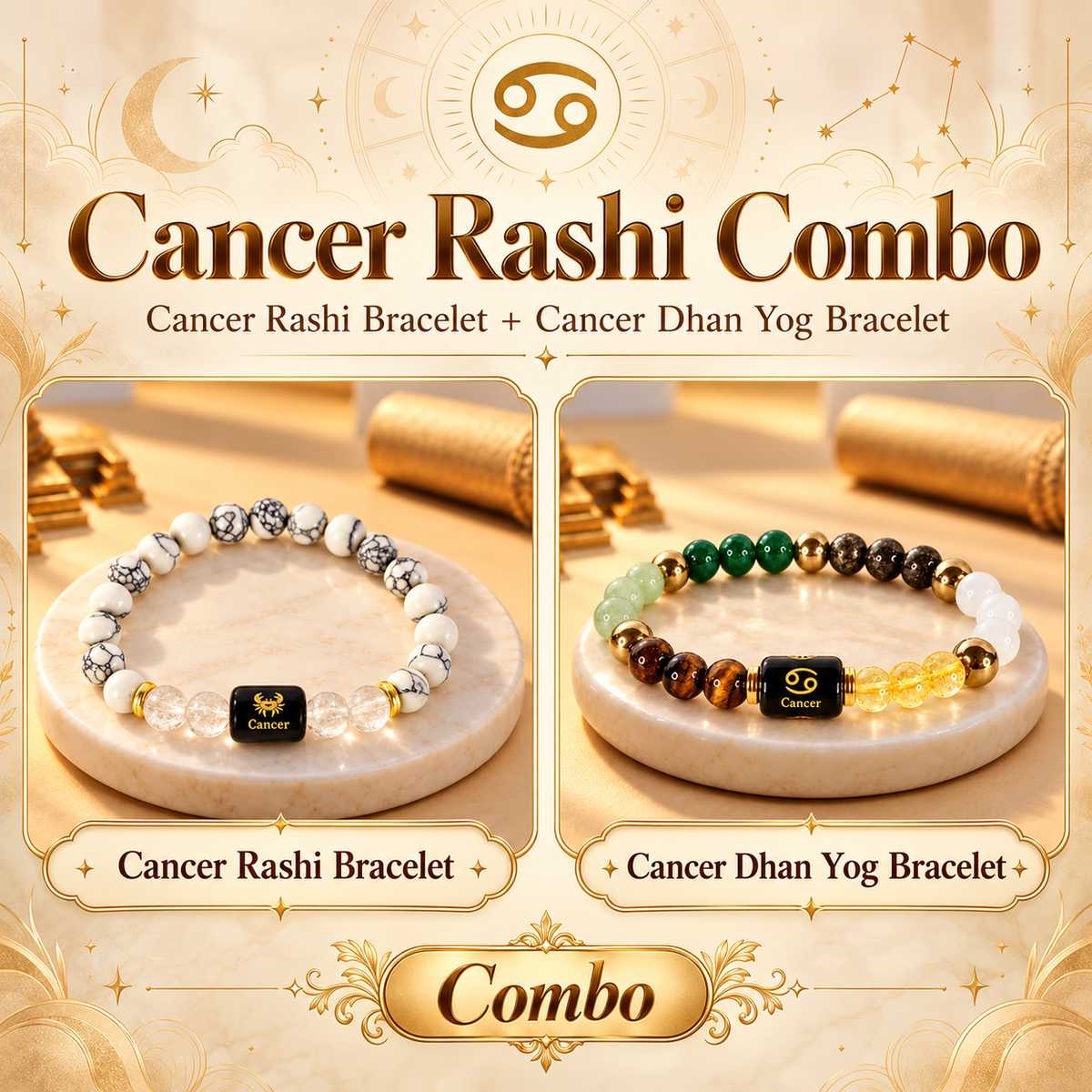 Leo Rashi Combo - Leo Rashi Bracelet and Leo Dhan Yog Bracelet