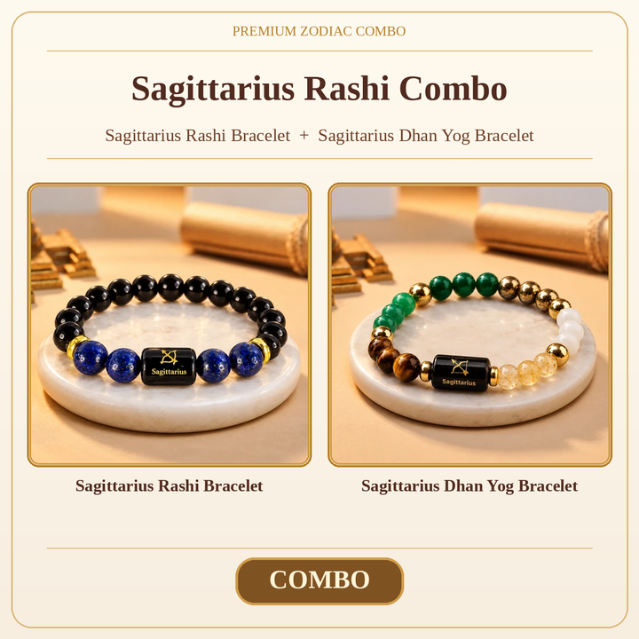 Sagittarius Rashi Combo: Sagittarius Rashi Bracelet + Sagittarius Dhan Yog Bracelet