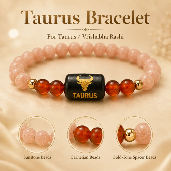 Natural Taurus Zodiac Bracelet model